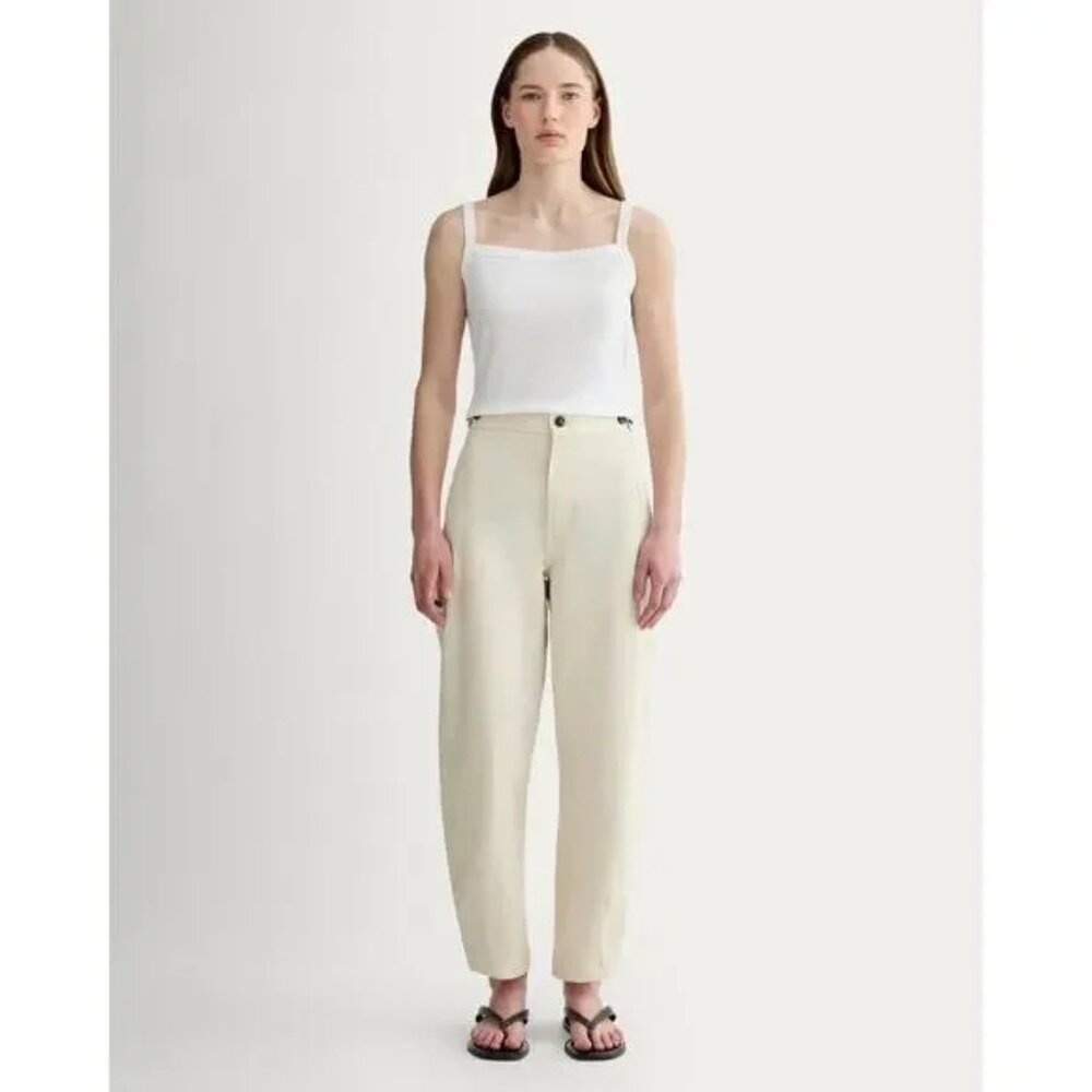Everlane Cotton & Linen Cream Wide Leg Pants